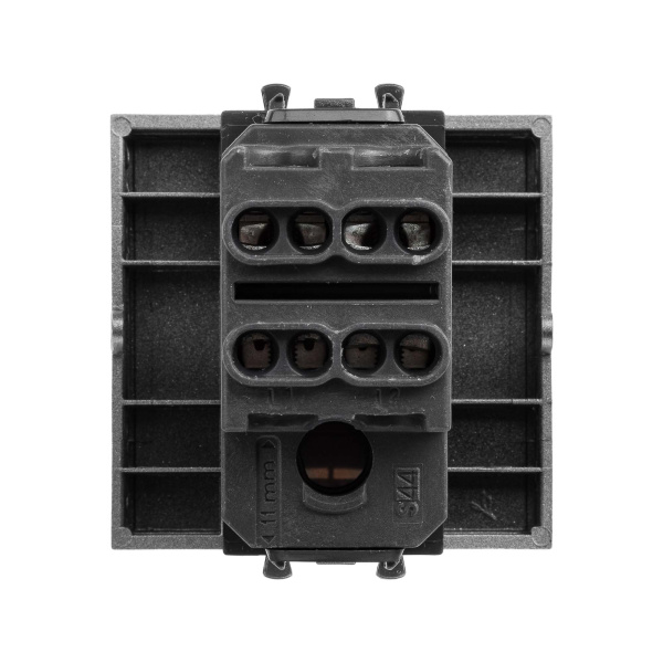 Купить DKC Выключатель двухполюсный одноклавишный модульный "Avanti", "Закаленная сталь", 2 модуля