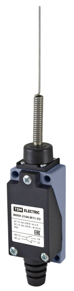 TDM Концевой выключатель ВККН-2106М11-У2 пружинный рычаг «кошачий ус» 5А 1з+1р IP65 SQ0732-0063