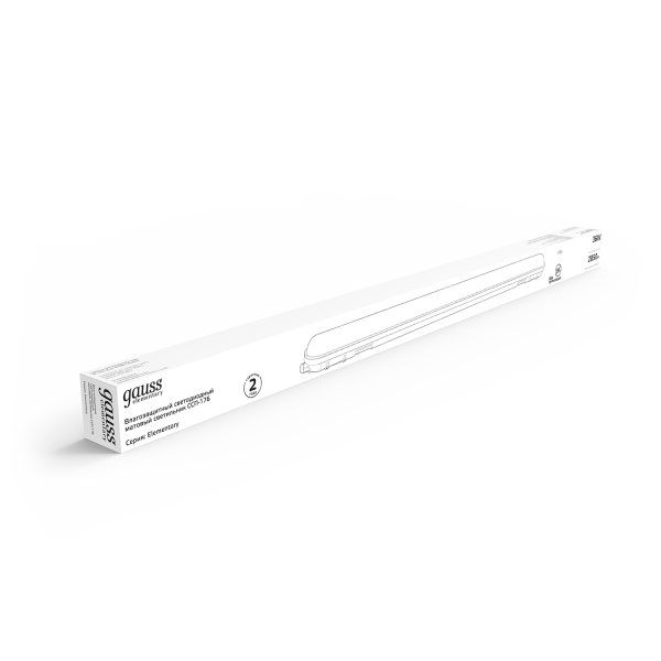 Купить Gauss Светильник линейный СПП-176 Elementary 36W 2850lm 4000K 200-240V IP65 1200*76*66мм LED 864225236