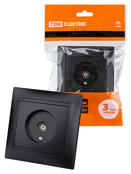 TDM Розетка телевизионная простая (0-2400МГц, "мама") графит "Лама" SQ1815-0617