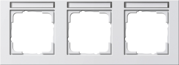 Gira E2 Белый Рамка 3-ая горизонтальная с полем для надписи 109329