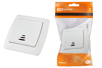 TDM Выключатель 1 кл. с подсветкой 10А белый "Онега" SQ1805-0004