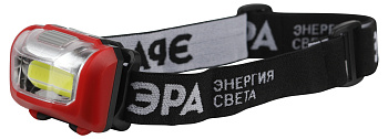 ЭРА GB-709 Фонарь налобный светодиодный Пиранья, на батарейках, 3 режима 5 Вт, СОВ, 3хААА