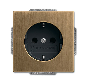 ABB BJE Династия Античная латунь/Черная роспись Розетка 16А 250В с/з 2CKA002013A5401