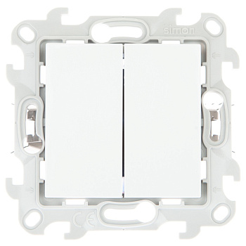 Simon 24 Белый Двухклавишный выключатель Push&Go 2420398-030