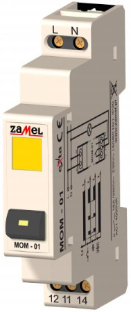Zamel Кнопка с желтым индикатором 16А IP20 на DIN рейку MOM-01-30