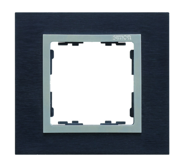 Simon 82 Nature Сталь матовая чёрная/Алюминий/Металл Рамка 2-ая 82927-38