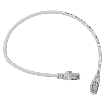 EKF Патч-корд TERACOM PRO Cat.6 экранированный FTP оболочка LSZH серый (0,5м)