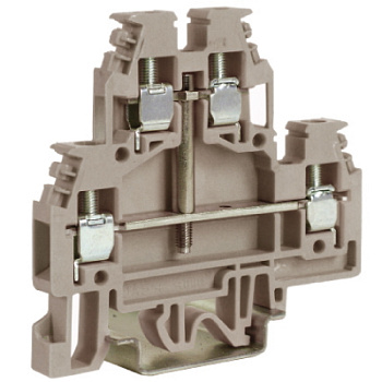 DKC DAS.4/CIGR, проходной зажим серый 2 уровня 2,5 кв.мм, с перемычкой между уровнями