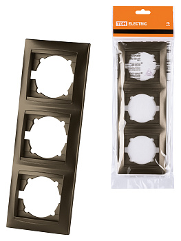 TDM Рамка 3-х постовая вертикальная бронза "Лама" SQ1815-0734