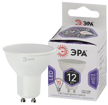 ЭРА LED MR16-12W-860-GU10 (диод, софит, 12Вт, холод, GU10) (10/100/4200)