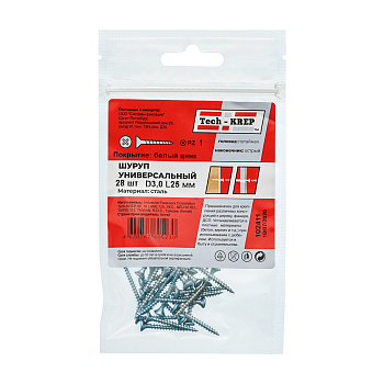 Tech-Krep Саморез ШУц 3,0х25 пот. гол. (28 шт) - пакет 102411