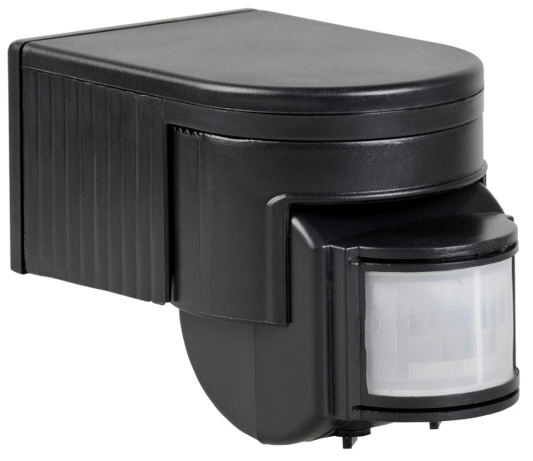 IEK Датчик движения ДД 012 черный, макс. нагрузка 1100Вт, угол обзора 180град., дальность 12м, IP44