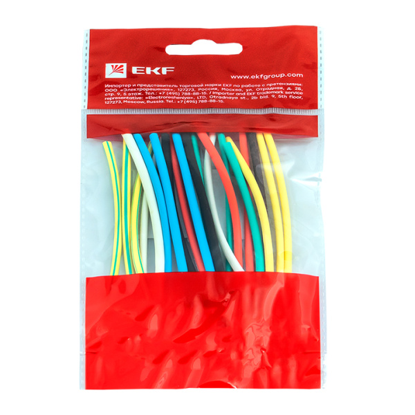 Купить EKF PROxima Термоусаживаемая трубка ТУТ нг 4/2 набор:7 цветов по 3шт. 100мм.