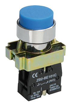 IEK LAY5 Кнопка управления LAY5-BL61 без подсветки синяя 1з