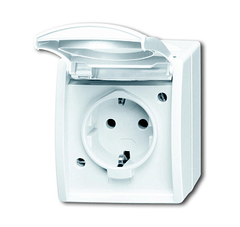 ABB BJE Ocean Альп. Бел. Розетка SCHUKO 16А 250В IP44 для открытого монтажа 2CKA002083A0846