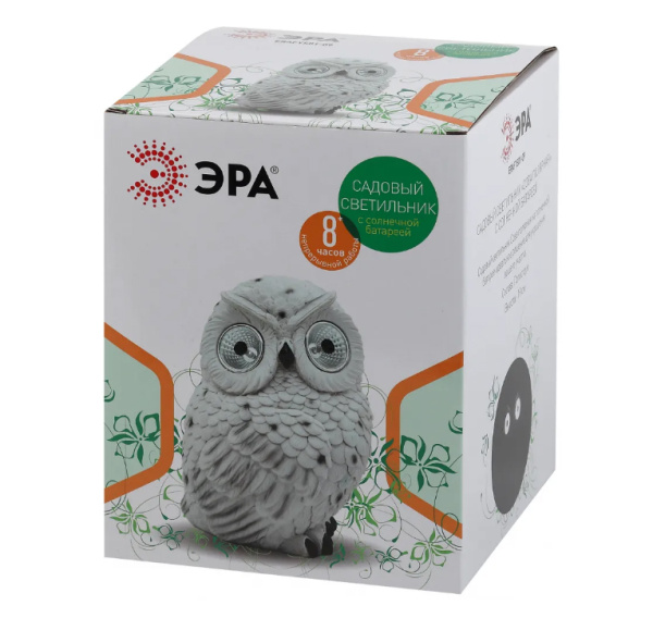 Купить ЭРА ERAFYS01-09 Садовый светильник Полярная сова на солнечной батарее, полистоун, 19 см