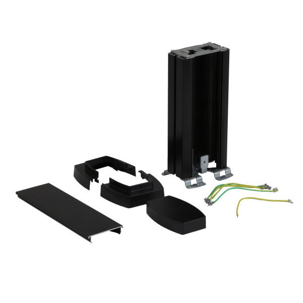 Купить Legrand Универсальная мини-колонна алюминиевая с крышкой из алюминия 1 секция, высота 0,3 метра, цвет черный 653102