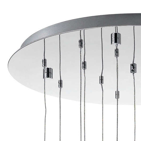 Купить Eglo Подвес LED PIANOPOLI, 15х2,5W(LED), Ø500, H1100, нерж. cталь, хром/хрусталь, прозрачный 93662