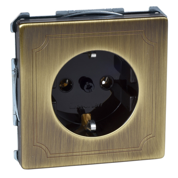 SE Merten SD Античная латунь Розетка 16А с з/к б/шт MTN2401-4143