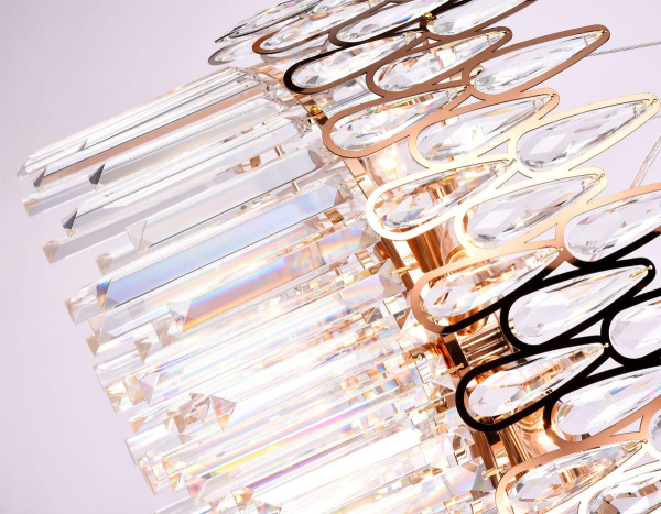 Ambrella Подвесная хрустальная люстра TR5263/8 GD/CL золото/прозрачный E14/8 max 40W D500*700 Купить Ambrella Подвесная хрустальная люстра TR5263/8 GD/CL золото/прозрачный E14/8 max 40W D500*700