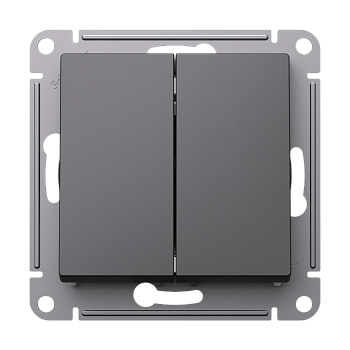 Systeme Electric AtlasDesign Базальт Выключатель 2-клавишный с самовозвратом, сх.5, 10АХ, механизм