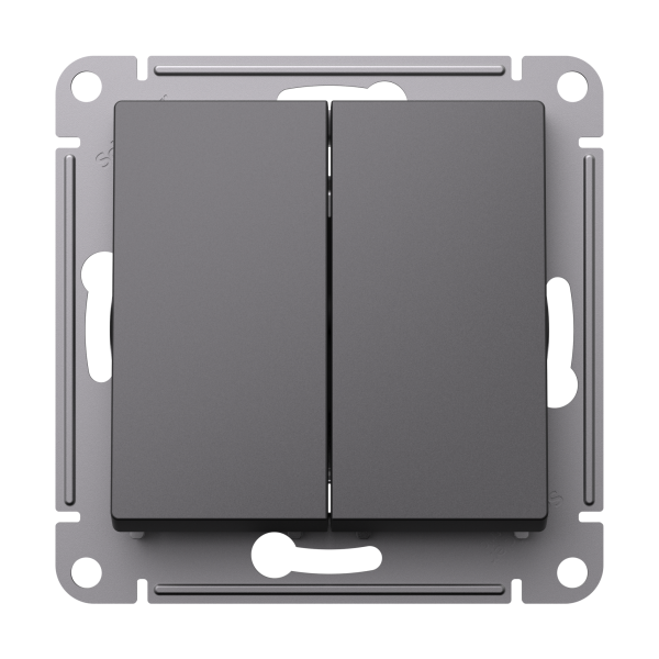 Systeme Electric AtlasDesign Базальт Выключатель 2-клавишный с самовозвратом, сх.5, 10АХ, механизм