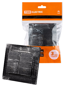 TDM Выключатель на 2 направления 2 кл. 10А старинное серебро "Лама" SQ1815-0649