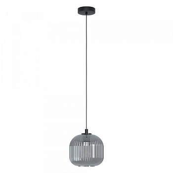 Eglo 99371 Подвес MANTUNALLE 1, 1х40W (E27), 200, H1100, сталь, черный/стекло с напылением, черный-прозрачный