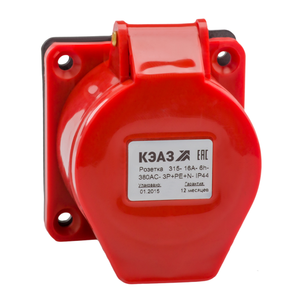 КЭАЗ Розетка фланцевая 314-16А-6h-380AC-3P+PE-IP44