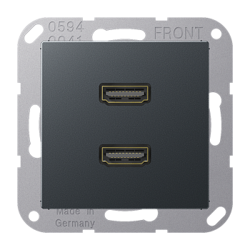 JUNG 2 x HDMI, матовый антрацит MAA1133ANM