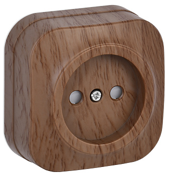 IEK GLORY РСш20-2-ХД Розет. 1-ая без з/к с з/ш о/у 10А GLORY дуб