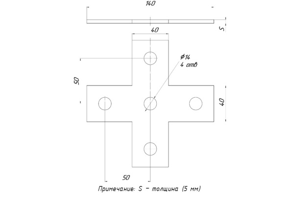 Купить EKF PROxima STRUT-пластина Х-образная 5 отверстий HDZ