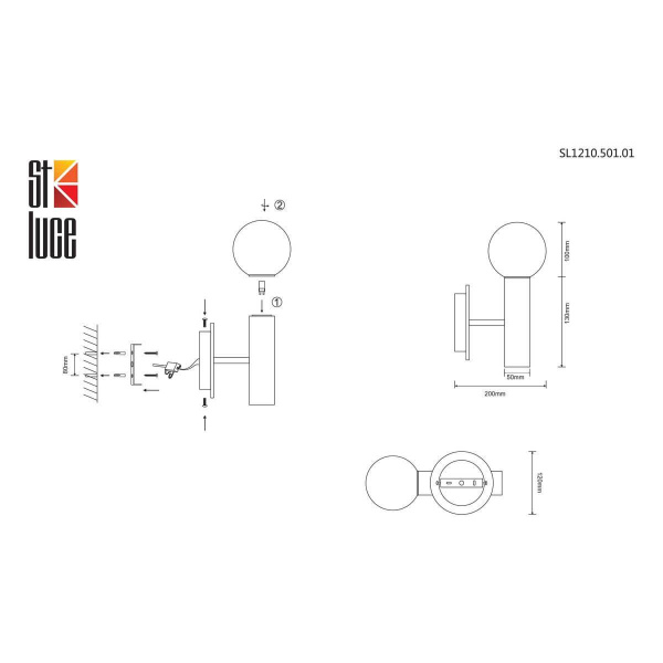 Купить ST-Luce SL1210.501.01 Золото, Белый/Белый Светильник настенный G9 1*3W