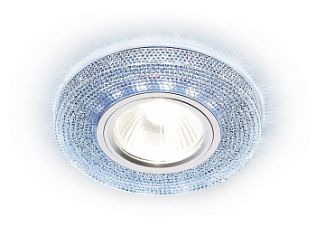 Ambrella Встраиваемый точечный светильник со светодиодной лентой S290 BL хром/сапфир/MR16+3W(LED WHITE)