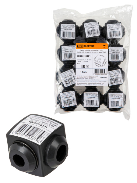 TDM Сжим ответвительный У-731М (4-10 : 1,5-10 мм2) IP20 инд. стикер SQ0831-0101