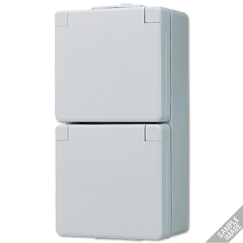 JUNG WG 800 Розетка 2-ая с/з с полем для надписи, IP44 622WW