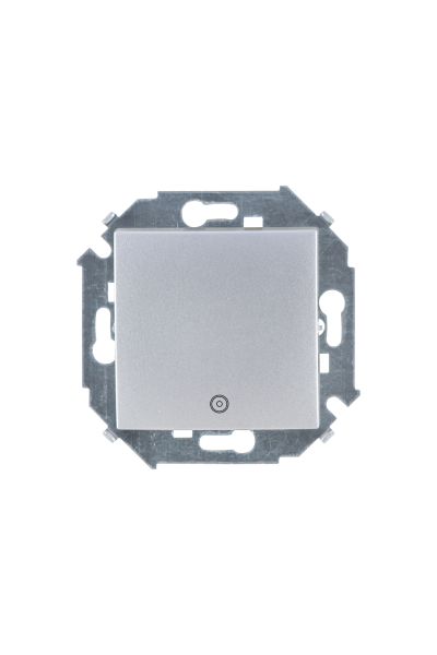 Купить Simon 15 Алюминий Выключатель кнопочный с пиктограммой, 16А, 250В, винт.зажим 1591150-033