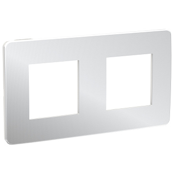 SE Unica Studio Хром/Белая Рамка 2-ная NU280455