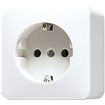 JUNG Белая Розетка с/з для накладного монтажа 16A 250V 620AWW