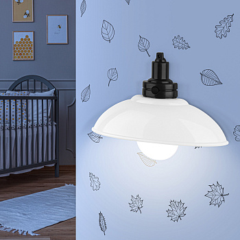 ЭРА Ночник - светильник светодиодный NLED-487-1W-SW-W настенный на батарейках с выключателем белый