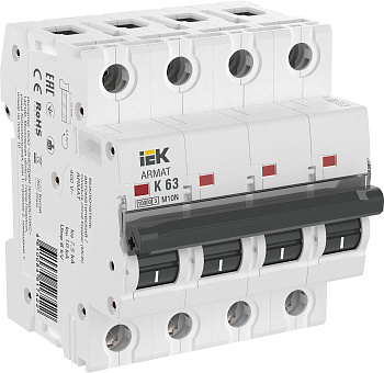 IEK ARMAT Автоматический выключатель M10N 4P K 63А AR-M10N-4-K063
