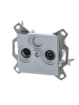 ABB EPJ Levit серебро / дымчатый чёрный Розетка TV-R, оконечная, серебро 2CHH083503A6070