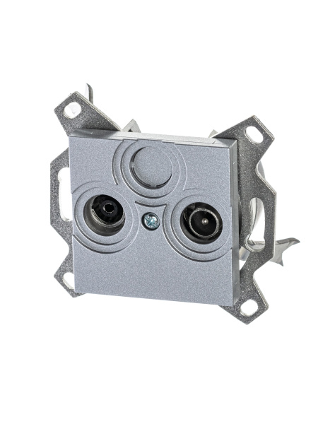 ABB EPJ Levit серебро / дымчатый чёрный Розетка TV-R, оконечная, серебро 2CHH083503A6070