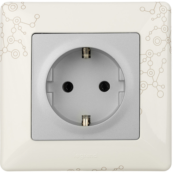 Купить Legrand Valena LIFE DIY Алюм Розетка 1-ая с/з, безвинт.зажим 753621