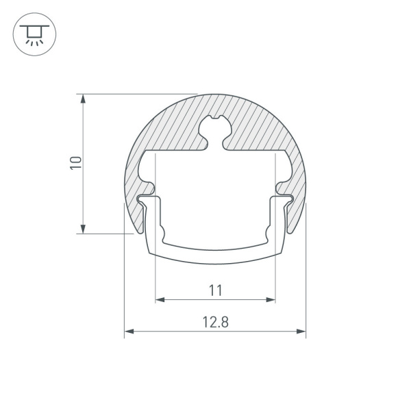 Купить Arlight Профиль TOP-PEN-I-2000 ANOD (K10) (Алюминий) 019653
