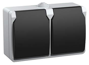 IEK FORS РСб22-3-ФСр Розетка двухместная с з/к для открытой установки IP54