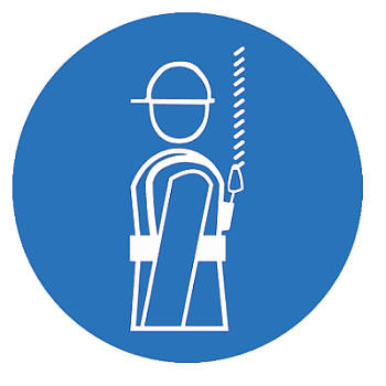 Знак пластик M09 "Работать в предохранительном (страховочном) поясе" (200x200) ГОСТ 12.4.026-2015 EKF PROxima