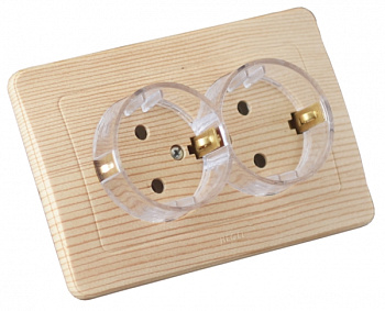 Hegel Мастер внутр Сосна РС16-381-02 Розетка с/з двойная