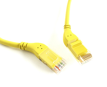 Hyperline PC-APM-UTP-RJ45/R45-RJ45/R45-C6-5M-LSZH-YL Патч-корд U/UTP угловой, правый 45°-правый 45°, Cat.6, LSZH, 5 м, желтый 233071